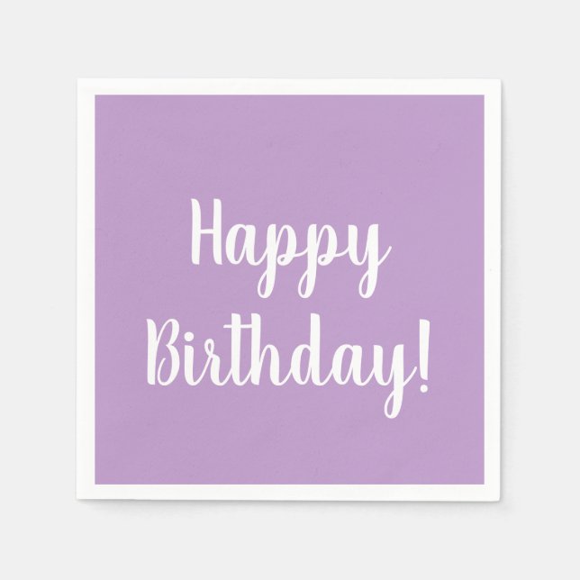 Serviette En Papier Joyeux anniversaire Purple Lilac fête d'anniversai (Devant)