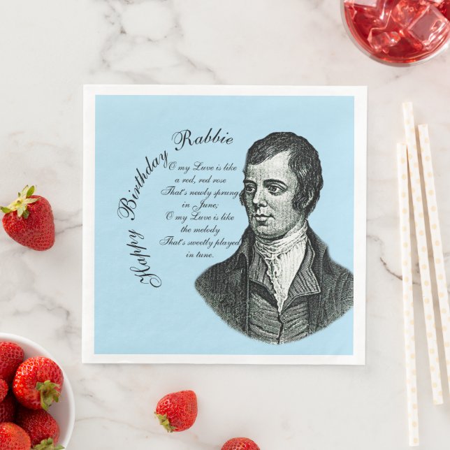 Serviette En Papier Joyeux Anniversaire Rabbie - Robert Burns (En situation)