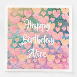 Serviette En Papier Joyeux anniversaire serviettes de fête #Alice par