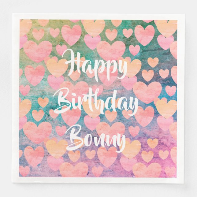 Serviette En Papier Joyeux anniversaire #serviettes du parti Bonny par (Devant)