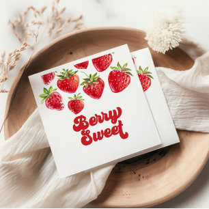 Serviette En Papier Joyeux Anniversaire Sucré aux Fraises
