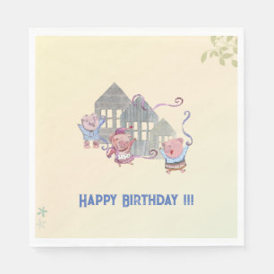 Serviette En Papier Joyeux Anniversaire Trois Petits Chiens Célébrant