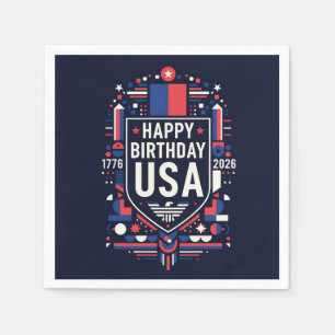Serviette En Papier Joyeux Anniversaire USA 250