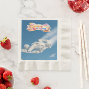 Serviette En Papier Joyeux anniversaire voiture de course nuage œuf éq