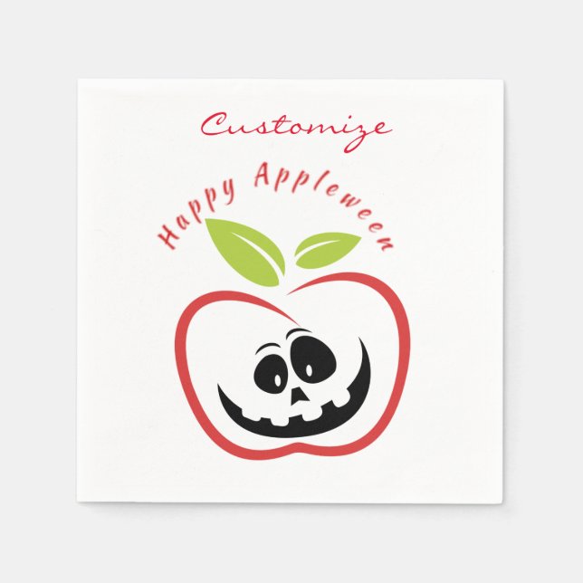 Serviette En Papier Joyeux Appleween Jack O'lantern Thunder_Cove (Devant)