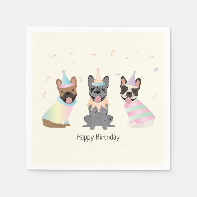 Serviette En Papier Joyeux Bulldogs français (Devant)