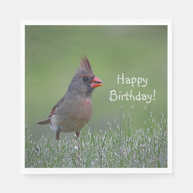 Serviette En Papier Joyeux Cardinal d'anniversaire (Devant)