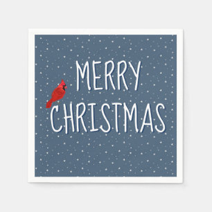 Serviette En Papier Joyeux Cardinal De Noël Sur Les Étoiles