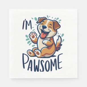 Serviette En Papier Joyeux chien pawsome Classic T-Shirt