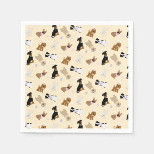 Serviette En Papier Joyeux Chiens de Pâques