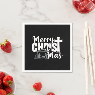 Serviette En Papier Joyeux Christ Mas chrétien Noël Jésus Famille