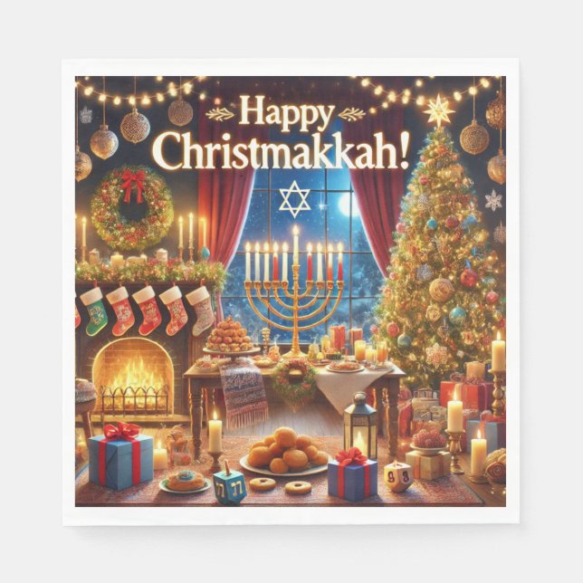 Serviette En Papier Joyeux Christmakkah ! (Devant)