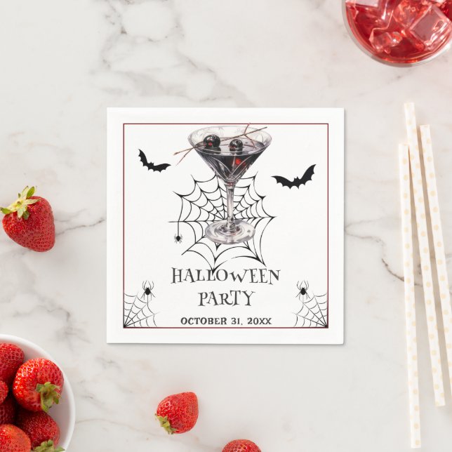 Serviette En Papier Joyeux cocktail de fête d'Halloween (En situation)