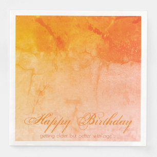 Serviette En Papier Joyeux concepteur orange d'anniversaire