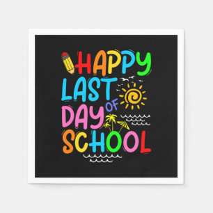 Serviette En Papier Joyeux Dernier Jour De L'École Professeur Lunettes