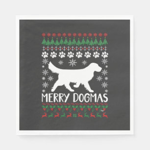 Serviette En Papier Joyeux Dogmes Chien Flocon de Neige Sweat de Noël