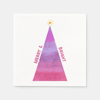 Serviette En Papier Joyeux et brillant arbre de vacances