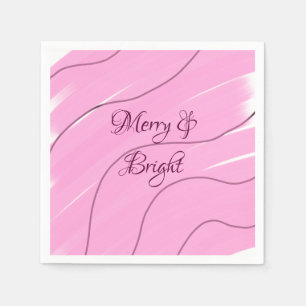 Serviette En Papier Joyeux et brillant rose bouclé doodé design mode g