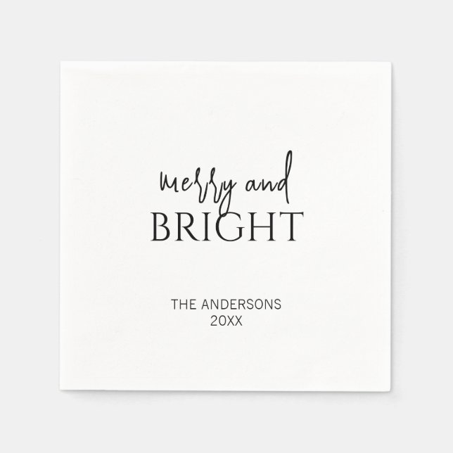 Serviette En Papier Joyeux et Joyeux Noël (Devant)