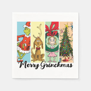 Serviette En Papier Joyeux Grinchmas Collage de vacances