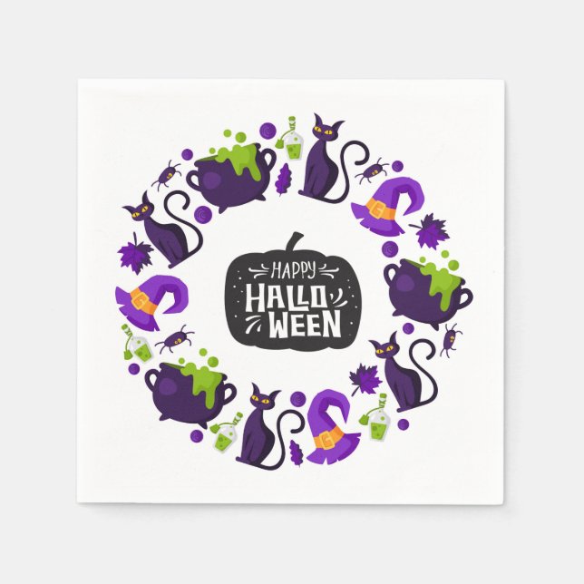 Serviette En Papier Joyeux Halloween (Devant)