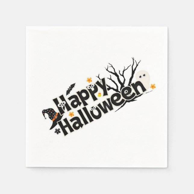 Serviette En Papier Joyeux Halloween (Devant)