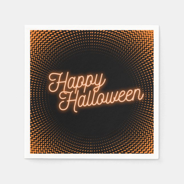 Serviette En Papier Joyeux Halloween brillant (Devant)