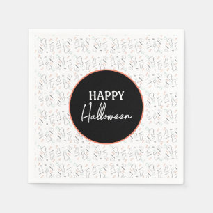 Serviette En Papier Joyeux Halloween Ghost Candy main Lettering Doodle