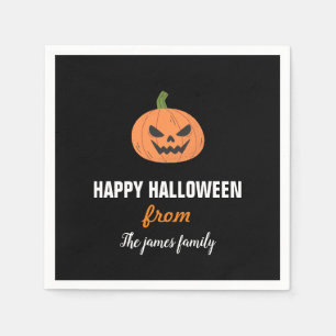 Serviette En Papier Joyeux Halloween Orange James O Lantern Citrouille