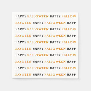 Serviette En Papier Joyeux Halloween Orange Noir Texte Fête