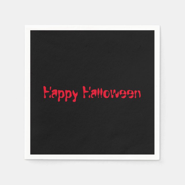 Serviette En Papier Joyeux Halloween Simple Clean Solid serviettes noi (Devant)