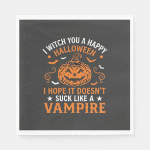 Serviette En Papier Joyeux Halloween Vampire Citrouille Sorcière Chape