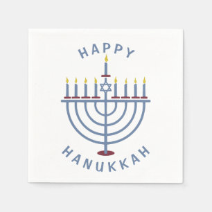 Serviette En Papier Joyeux Hanoukka Menorah Party Paper