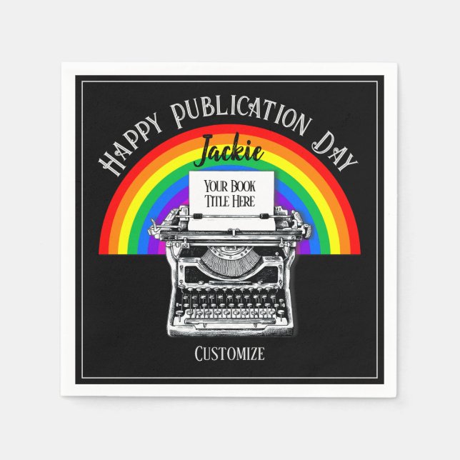 Serviette En Papier Joyeux Jour de publication personnalisée LBGTQ (Devant)