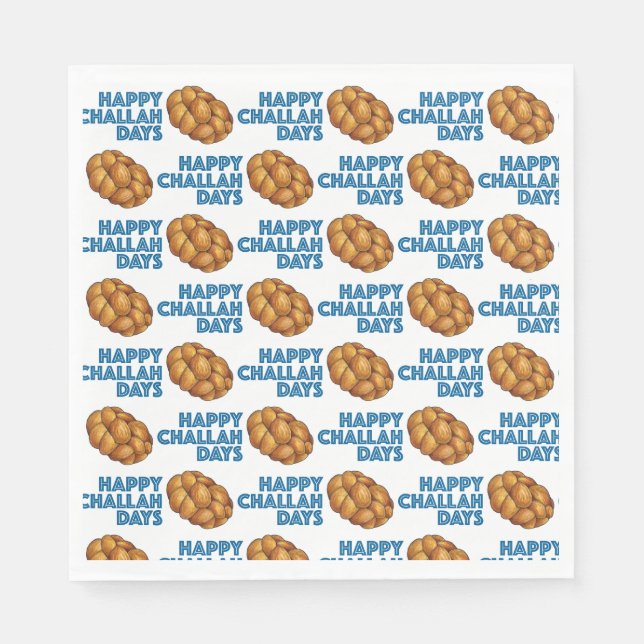 Serviette En Papier Joyeux Jours de Challah Fêtes juives Pain Pain Pai (Devant)