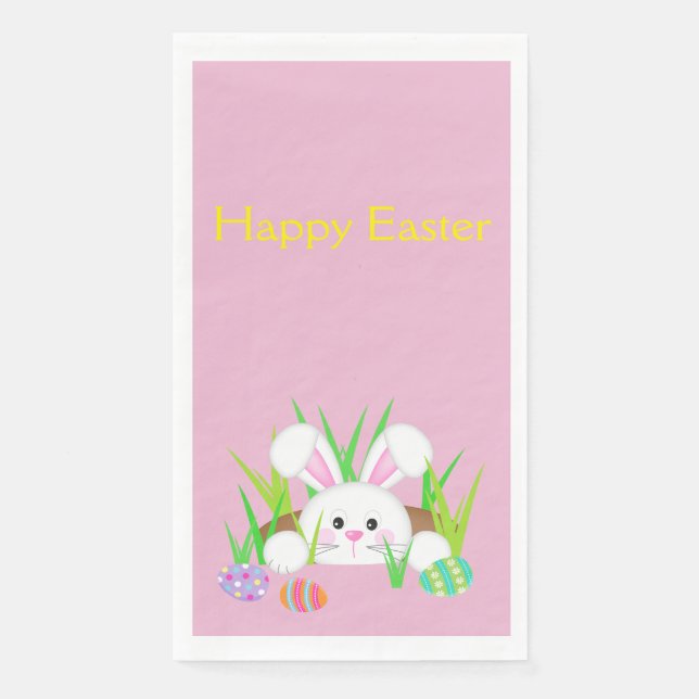 Serviette En Papier Joyeux Lapin de Pâques (Devant)