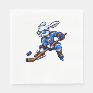 Serviette En Papier Joyeux Lapin de Pâques Hockey Rabbit Hommes Femmes