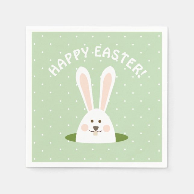 Serviette En Papier Joyeux lapin mignon de Pâques (Devant)