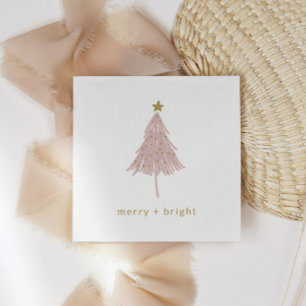 Serviette En Papier Joyeux + minimaliste lumineux Arbre de Noël
