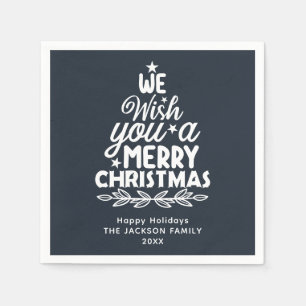 Serviette En Papier Joyeux Noël 2 photo or Foil Carte postale