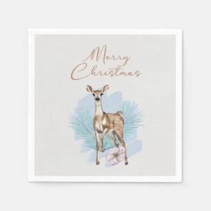 Serviette En Papier Joyeux Noël aquarelle Papier de cerf Napkin