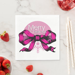 Serviette En Papier Joyeux Noël Bow Papier