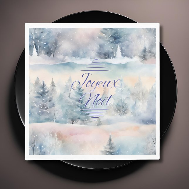 Serviette En Papier Joyeux Noël dans les tons cool (Créateur téléchargé)