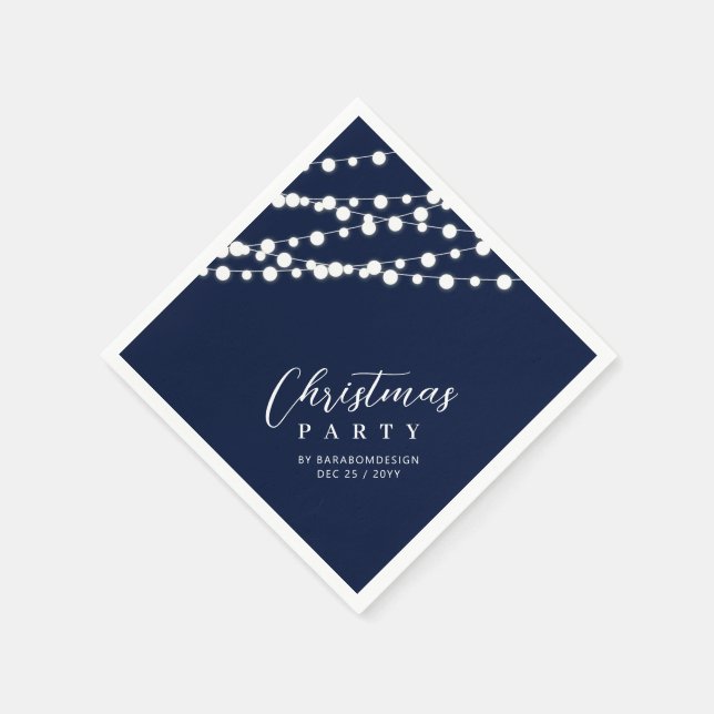 Serviette En Papier Joyeux Noël de fête de Noël Marine & Gold (Coin)