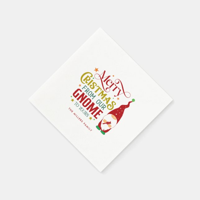 Serviette En Papier Joyeux Noël De Notre Gnome À Votre (Coin)