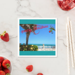 Serviette En Papier Joyeux Noël de Vero Beach Floride Oceanfront