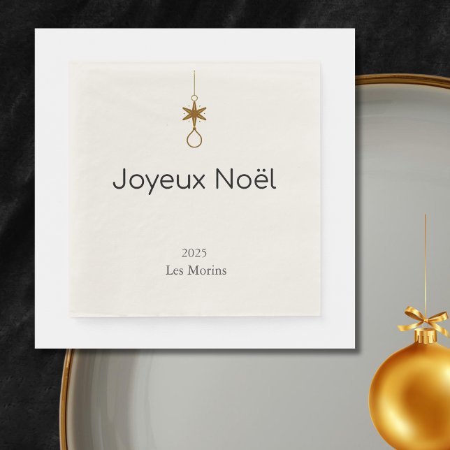 Serviette En Papier Joyeux Noel - delicate pine branches  (Créateur téléchargé)