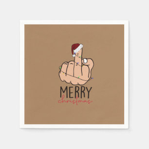 Serviette En Papier Joyeux Noël donner le doigt