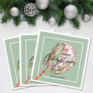 Serviette En Papier Joyeux Noël Fleur tropicale