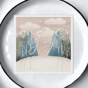 Serviette En Papier Joyeux Noël   Forêt hivernale neige